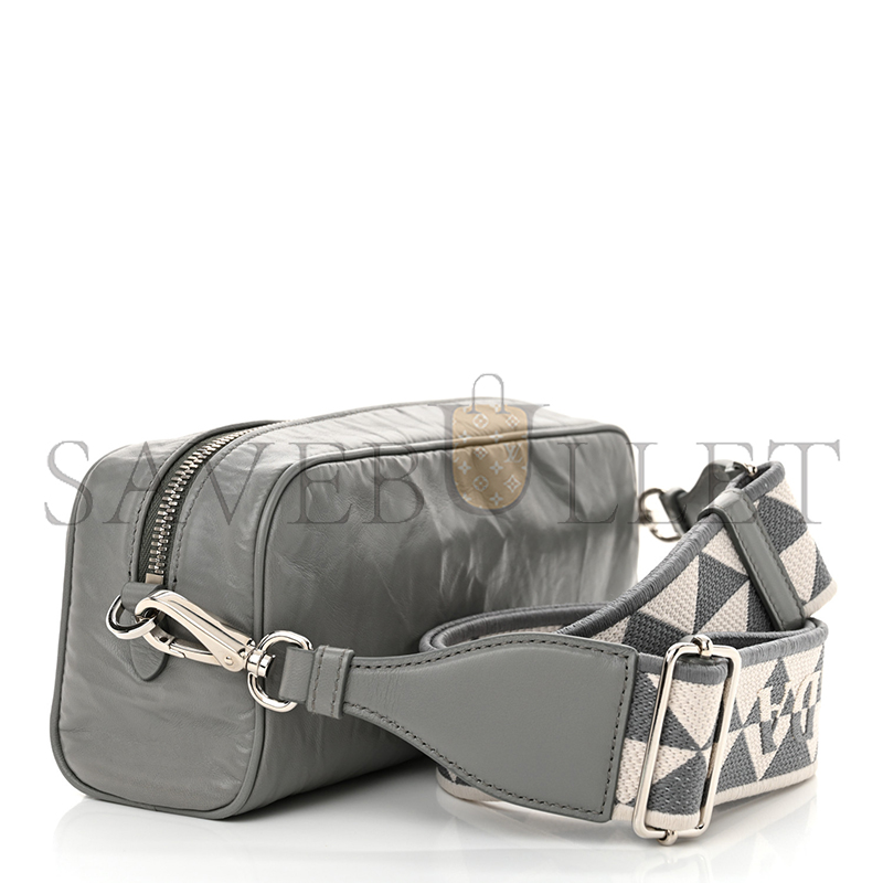 PRADA NAPPA ANTIQUE SHOULDER BAG MULTI POCKET GREY 1BH198 (22*10.5*7cm) 